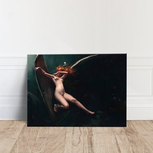 Un hada bajo cielos estrellados - Luis Ricardo Falero Póster impreso Póster impreso en lienzo, lienzo, arte de pared, lienzo