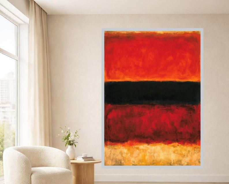 Mark Rothko Red Canvas Wall Art, Abstract Color Field Print, Living ...
