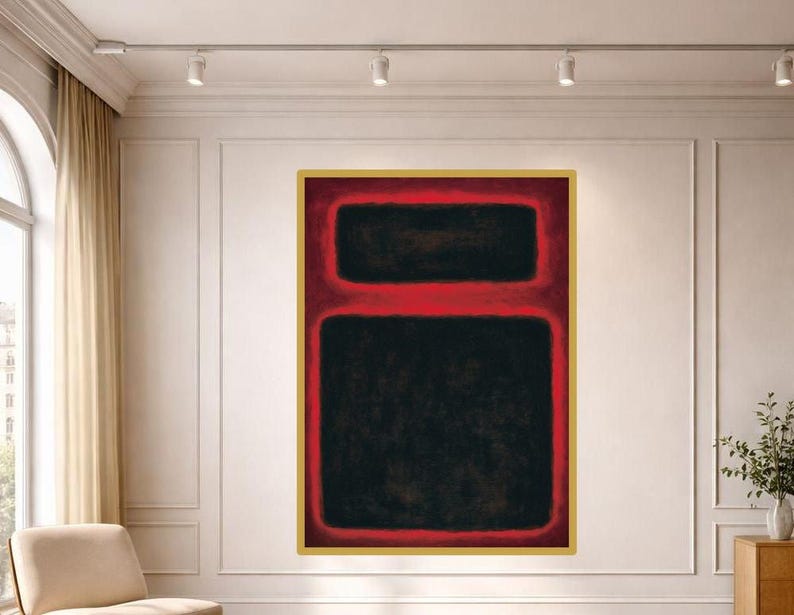 Mark Rothko Red Canvas Wall Art, Modern Abstract Print, Living Room ...