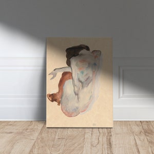 Egon Schiele Naked Lady (1912) Canvas Wall Art, Egon Schiele Art Canvas Wall Art, Egon Schiele Reproduction Print Home Decor