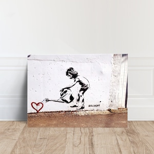 Banksy Street Art Canvas Wall Art / Printed Pictures Wall Art Decoration / Banksy Planting Love Street Art Poster  Poster Print Home Decor