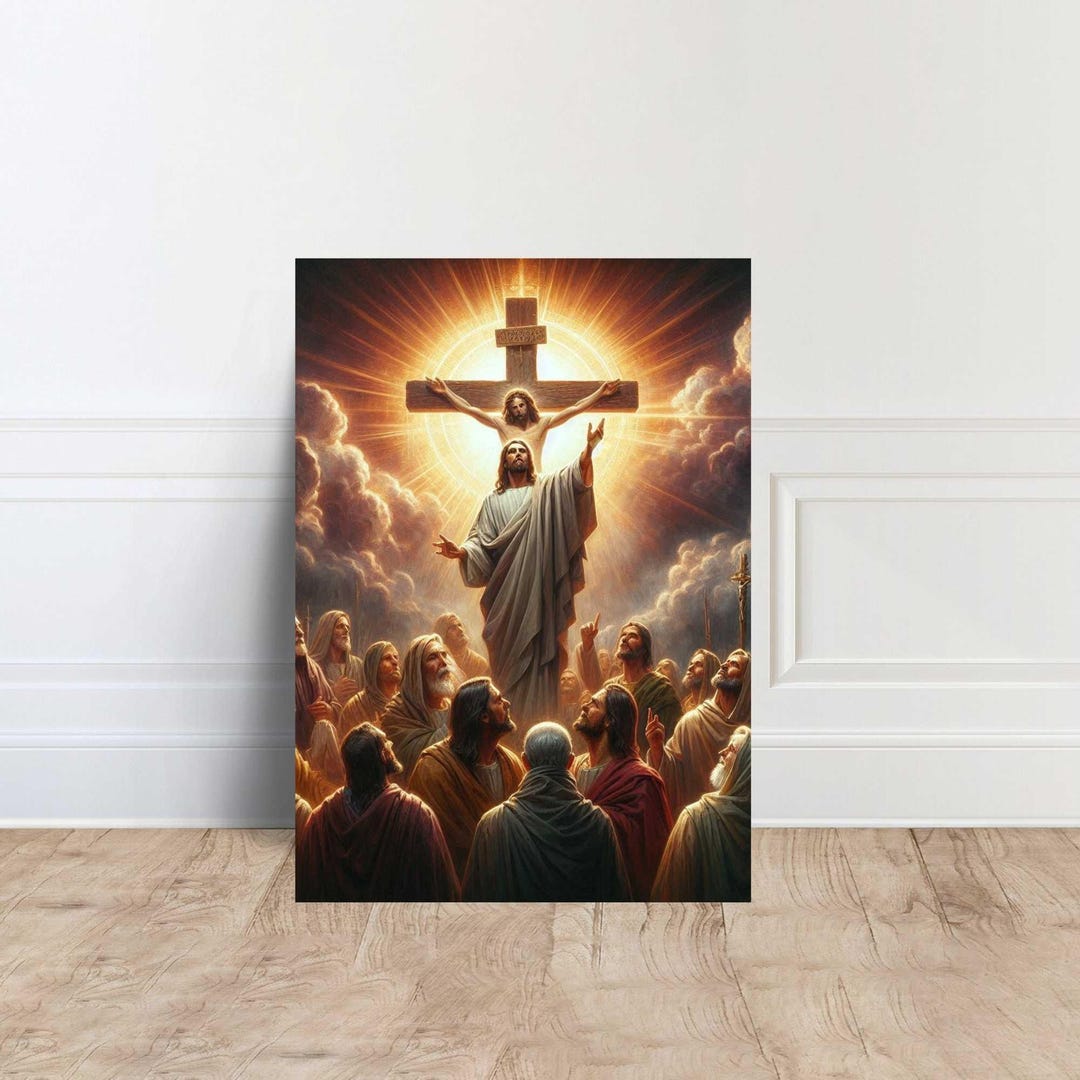 Jesus Cross Rffect Jesus Christ Canvas Print, Religious Oil Painting Effect Wall Art - Etsy