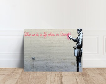 Banksy Canvas Print, Street Art Graffiti Wall Decor