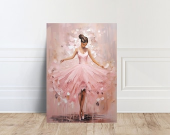 Ballerina Painting Canvas Art | Pink Ballet, Modern Feminine Decor