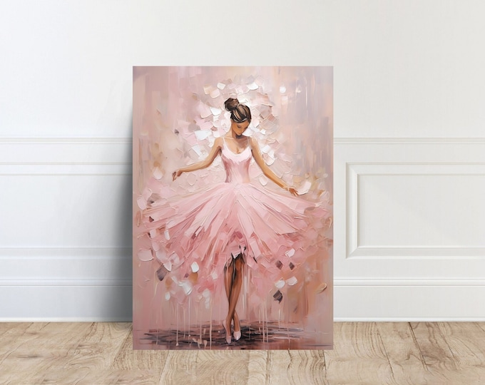 Ballerina Painting Canvas Art | Pink Ballet, Modern Feminine Decor