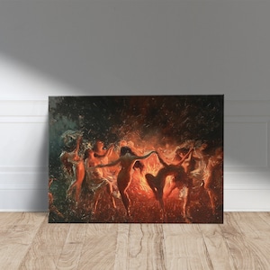 Joseph Tomanek Fire Dance 1889 Print Poster, Canvas Wall Art, Modern Living Room Decor, Large Framed Artwork, Classic Figurative Art