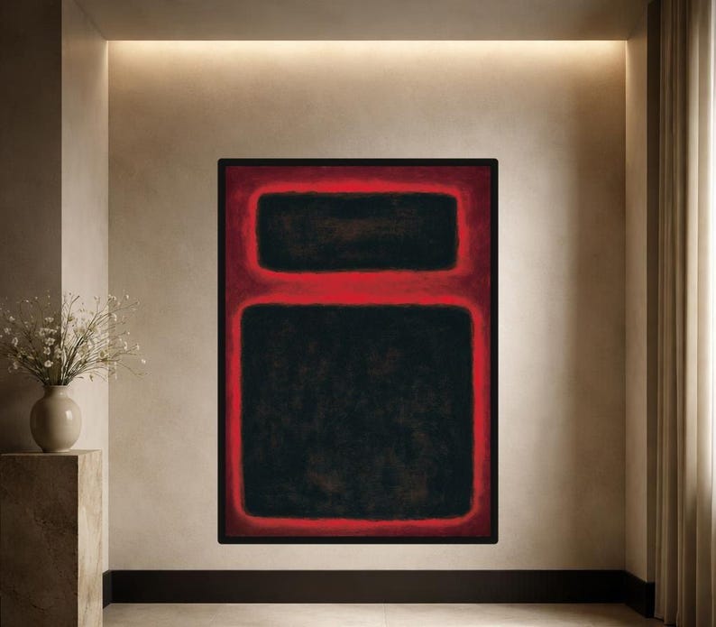 Mark Rothko Red Canvas Wall Art, Modern Abstract Print, Living Room ...