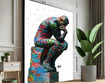 カラフルなグラフィティキャンバスプリント：ポップアートのオフィスの