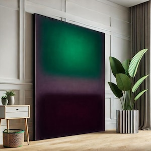 Mark Rothko Green and Purple Canvas Iconic Color Field Painting Reproduction for Bold Modern Interiors