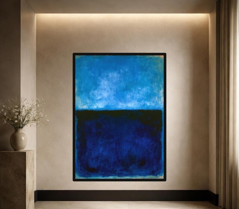 Mark Rothko Blue Abstract Wall Art, Minimalist Color Block Print ...