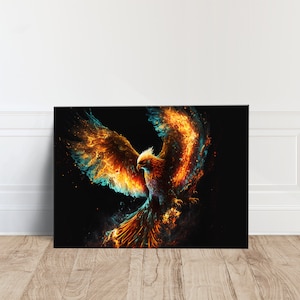 Phoenix Canvas Wall Art, The Phoenix Art, Phoenix Wall Decor ,Huge Canvas Wall Decor, Phoenix Bird Canvas