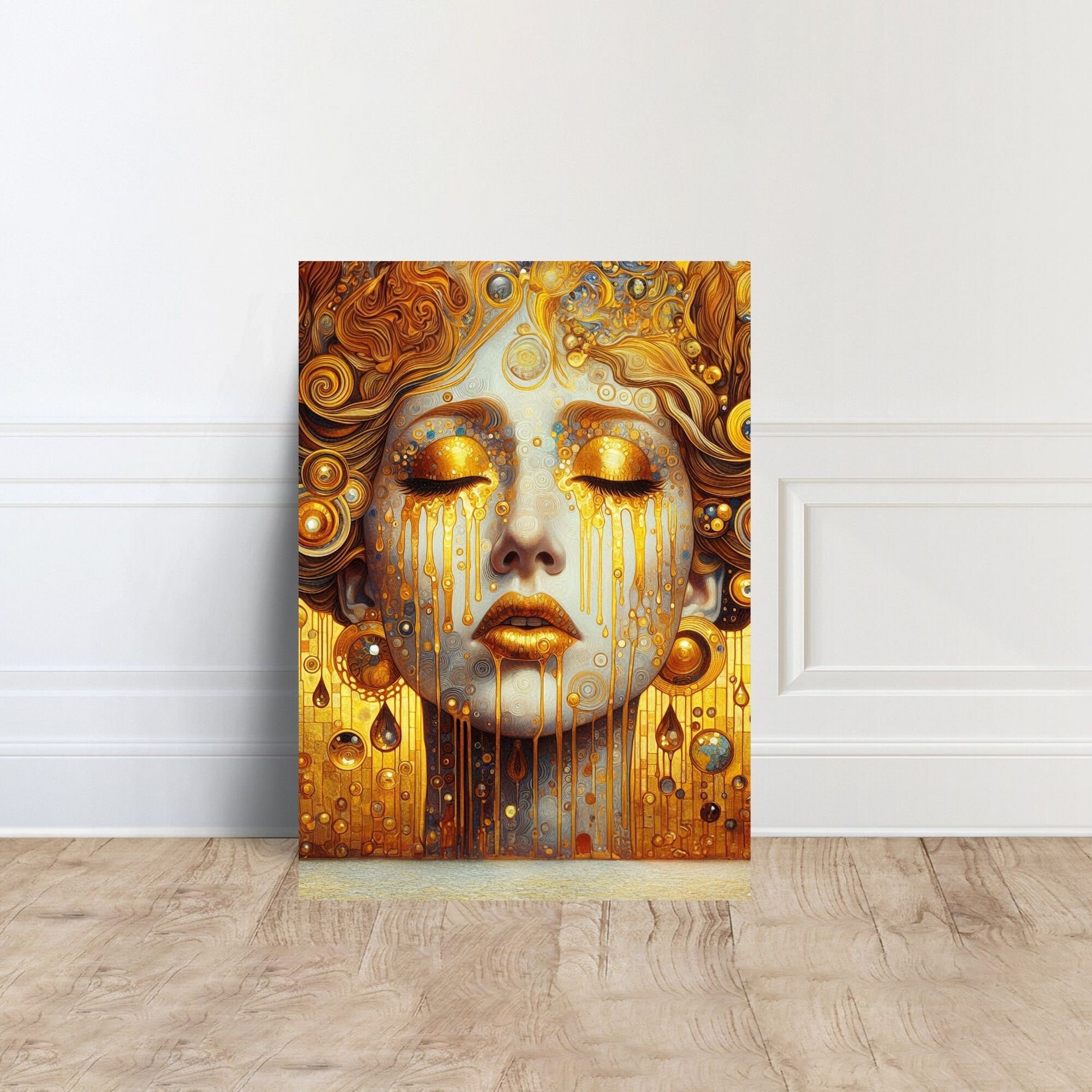 The Golden Tears Gustav Klimt Modern Abstract Reproduction Canvas Wall
