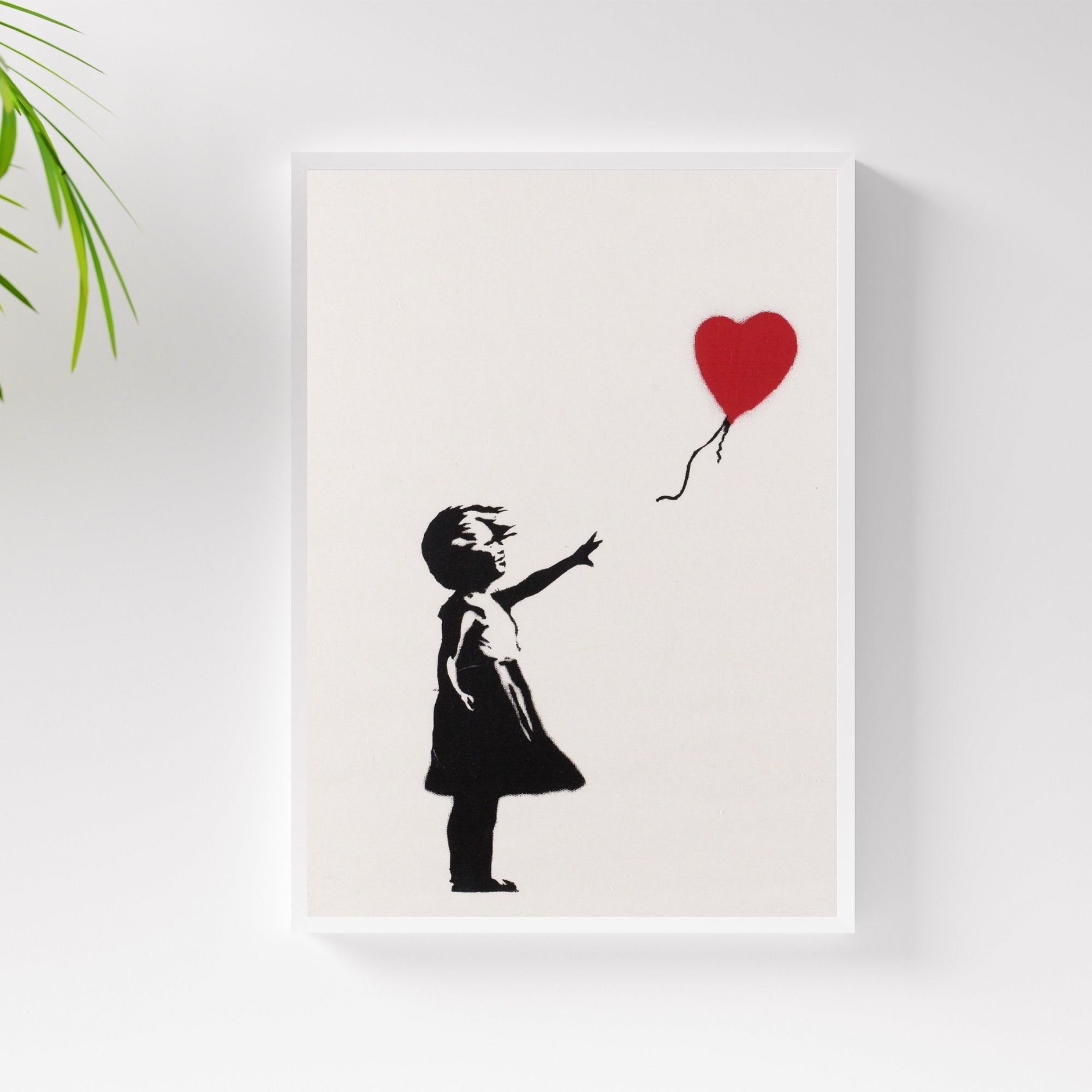 最終価格【BANKSY ART CANVAS バンクシー風船のアートキャンバス】 バンクシーの赤い風船の少女のキャンバスプリント、象徴的なストリート
