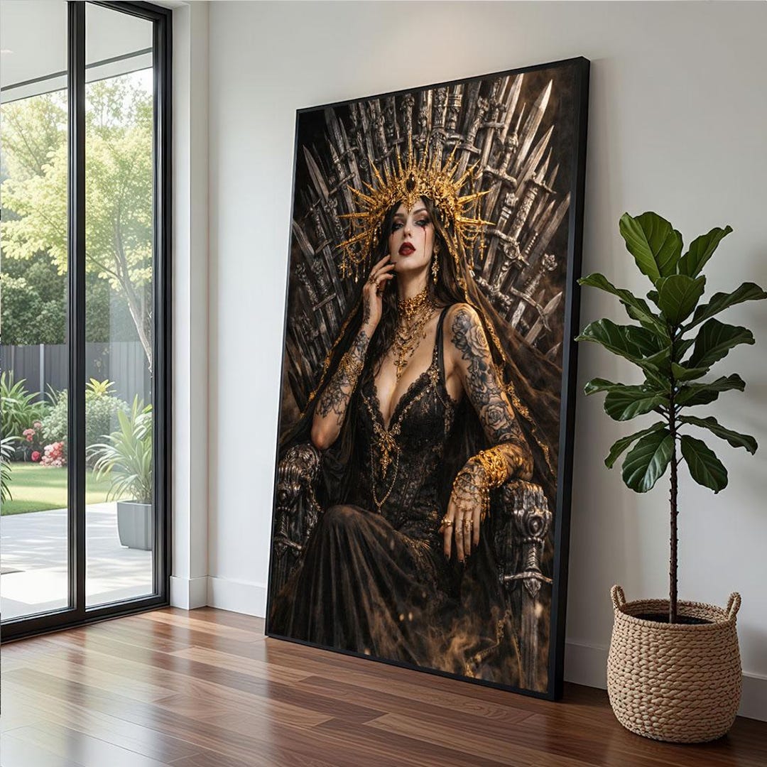 Regal Gothic Portrait Canvas Dark Fantasy Art Style - Etsy