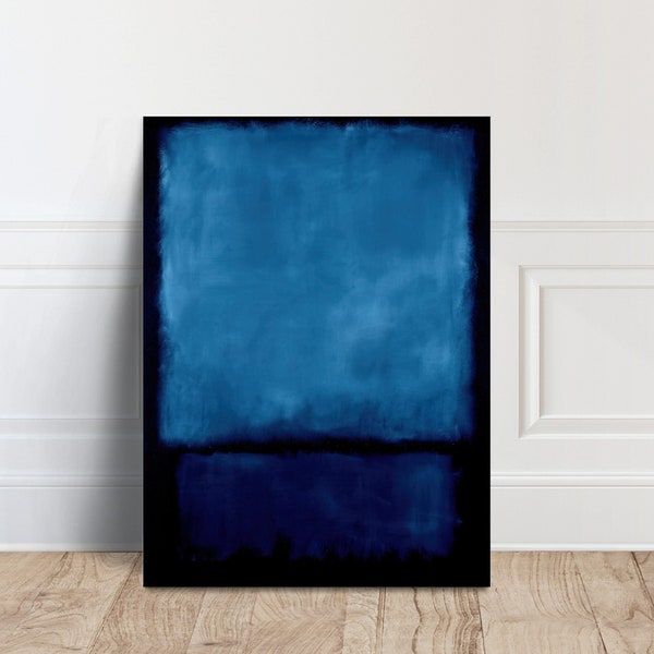 Mark Rothko Blau Schwarz Leinwand Wandkunst, Mark Rothko Stil Leinwand Wandkunst, Mark Rothko Minimalist Art