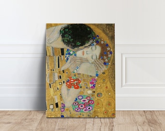 Gustav Klimt Il bacio Stampa, Tela Artistica da Parete