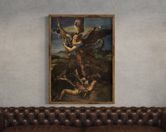 Raphael St. Michael Vanquishing Satan 1518 Poster Print Canvas