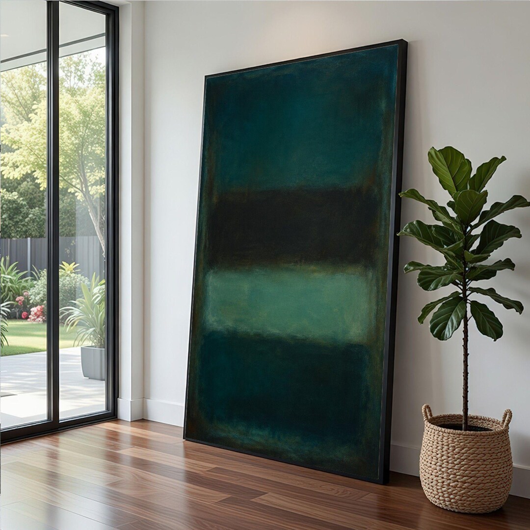 Mark Rothko Deep Color Fields Mark Rothko Deep Teal Black Framed Wall Art, Abstract Color Field ...