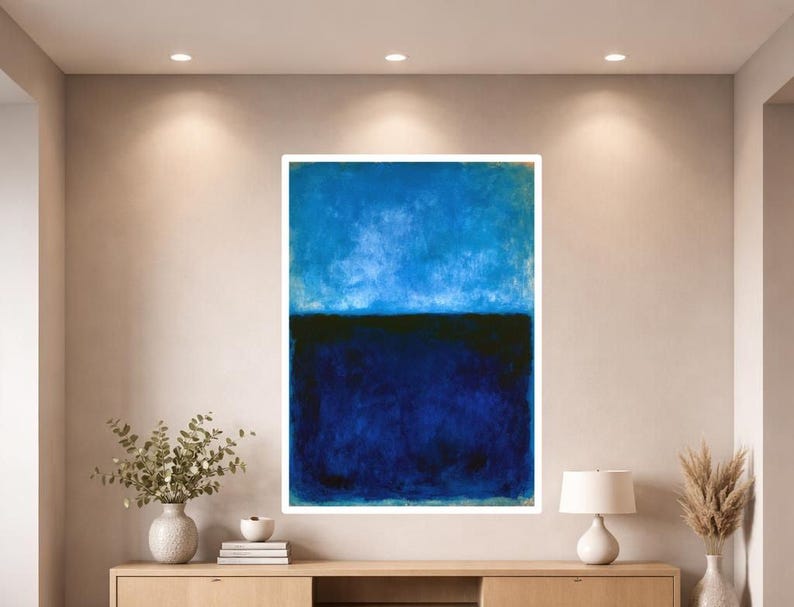 Mark Rothko Blue Abstract Wall Art, Minimalist Color Block Print ...