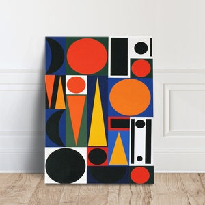 Mid Century Modern Canvas Wall Art Print , Abstract & Geometric Home Decor Wall Art Print,Auguste Herbin Painting Print