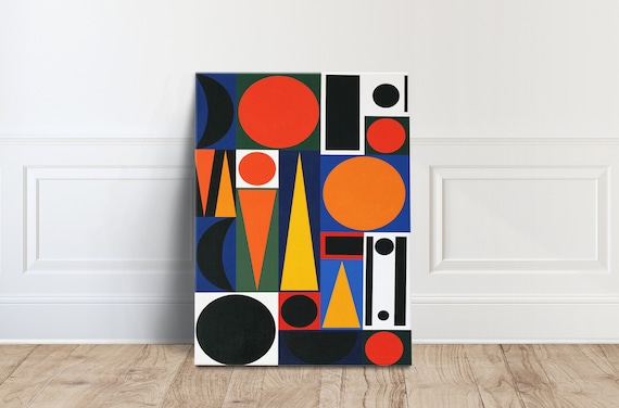 Auguste Herbin Geometric Canvas Print, Mid Century Modern Wall Art