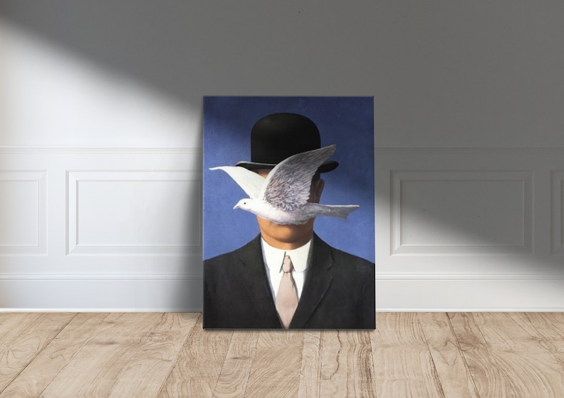 Rene Magritte Poster, Man in a Bowler Hat Print, Rene Magritte Print