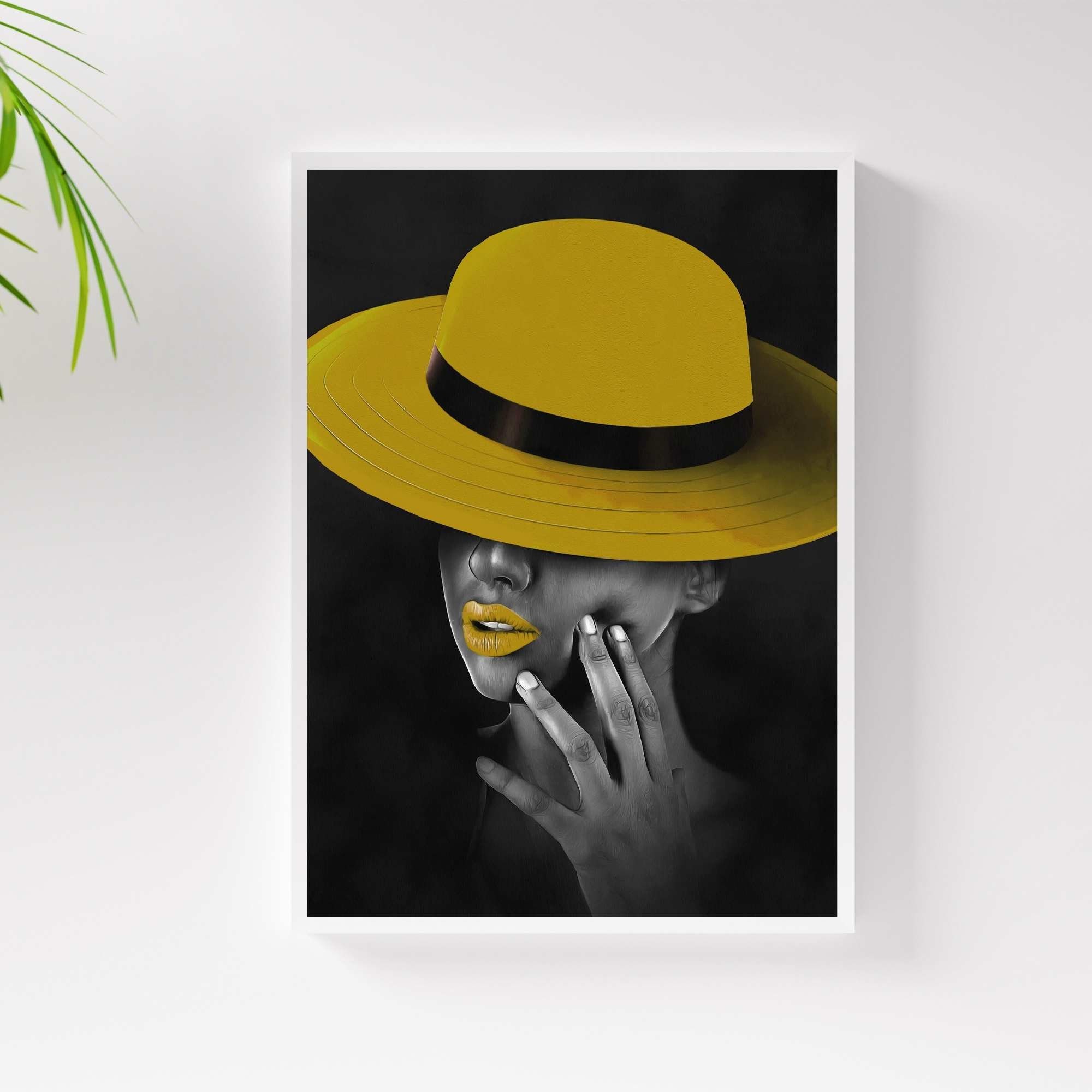 Women\'s Yellow Graffiti  Abstract Design Fedora Hat ▷ Psychedelic Abstract Fedora Hat | Mind-bending Design  main image 2