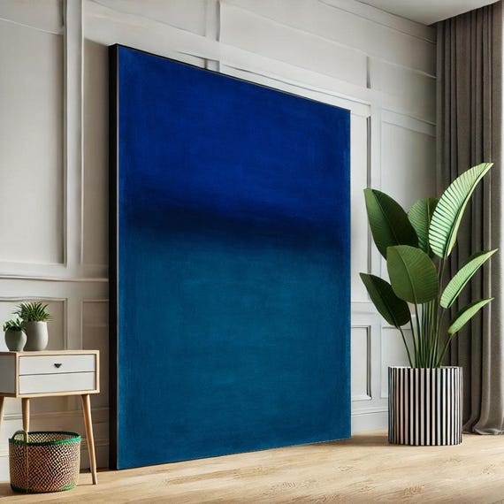 マーク・ロスコのブルーキャンバスの象徴的なカラーフィールド絵画の