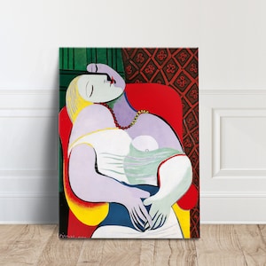 Le Reve by Pablo Picasso, Woman Asleep in an armchair (The Dream), 1932, Pablo Picasso Art Wall Art Canvas Paint Print Poster