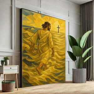 Radiant Jesus Walking in Light Canvas Wall Art Print  Inspirational Living Room Decor  Statement Piece