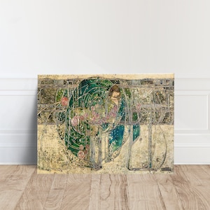 Sleeping Princess Canvas Wall Art, Margaret Macdonald Mackintosh Giclee Print, Art Nouveau Decor, Vintage Romantic Artwork for Bedroom