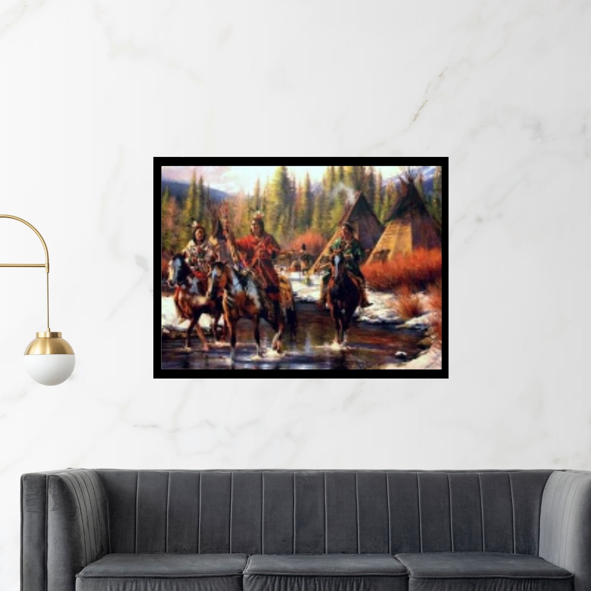 Cherokee Indian Painting Canvas, Home Decor Ready to Hang, Wall Art ...