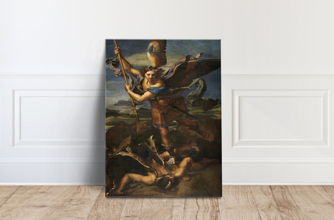 Raphael St. Michael Vanquishing Satan 1518 Poster Print Canvas