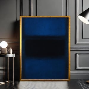 Mark Rothko Blue Black Canvas Art, Minimalist Abstract Color Field Painting, Modern Gallery Style Wall Decor, Canvas Wall , Ready to Hang