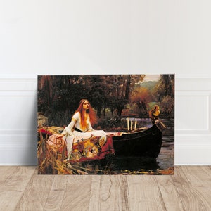 The Lady of Shalott 1888 by John William Waterhouse Canvas Wall Art, Poster Print, Romantic Victorian Artwork, Classic Home Decor