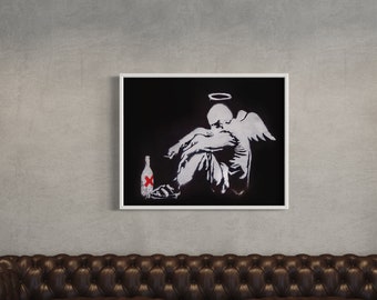 Banksy Drunken Angel Canvas Print, Fallen Angel Wall Art - Etsy Canada