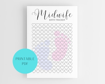 Midwife Birth Tracker - Student Midwife Gift - Track Count babies delivered - Midwifery Counting Log - A4 Printable Digital Download