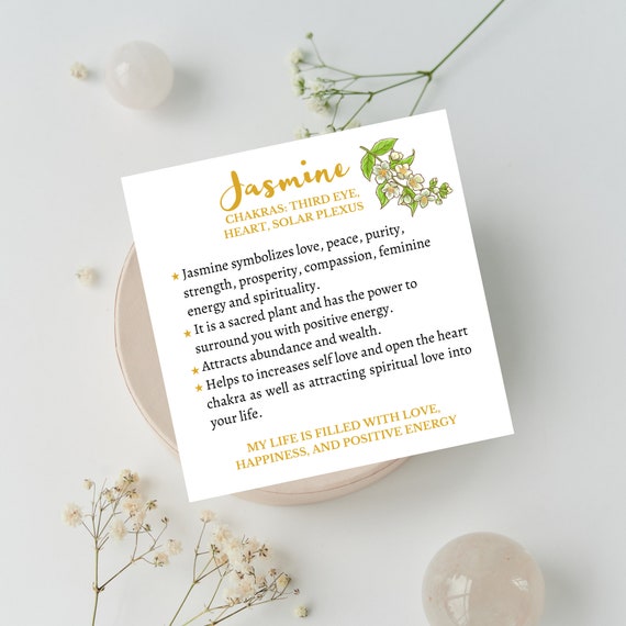 Jasmine Flower Info Card Digital Printable - Etsy