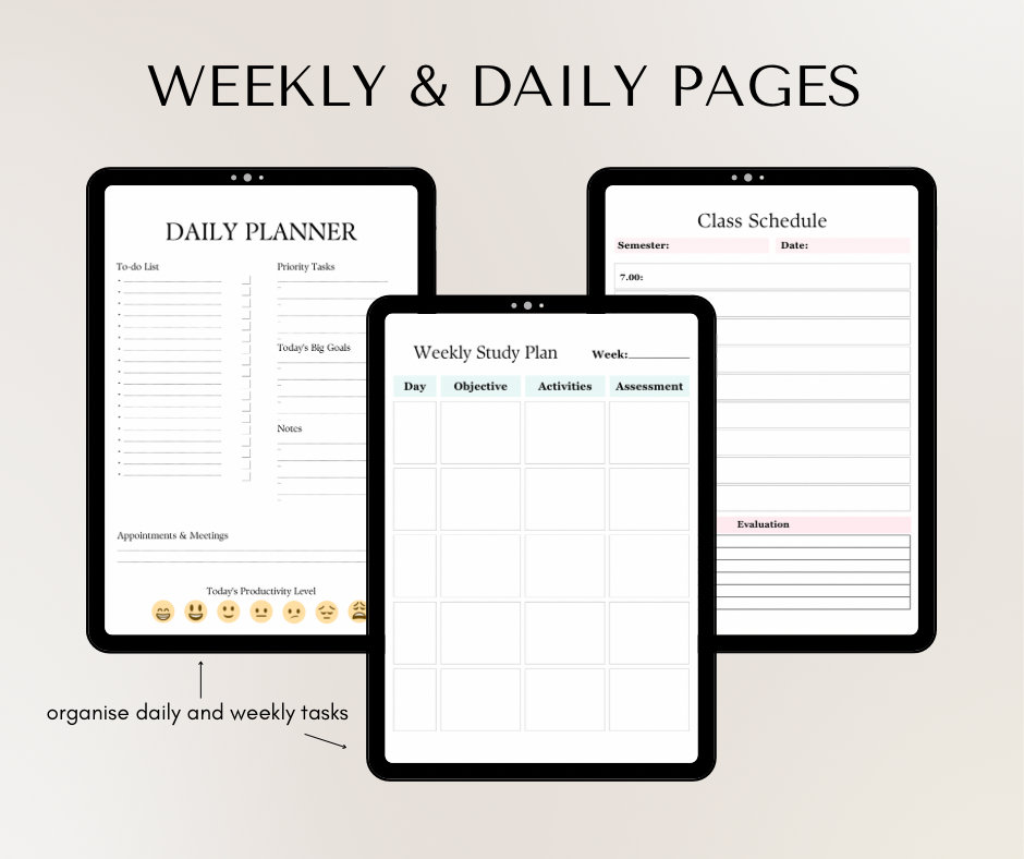 School Planner For Kids printable Digital Planner school Year Timetable School planner for kids printable digital planner school year timetable