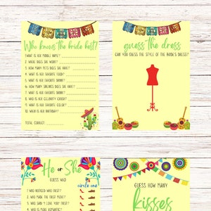 Bridal Shower Games, Bridal Shower Games Printable, Fiesta Bridal