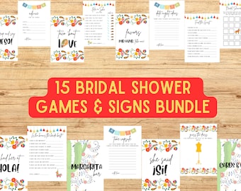 Fiesta Bridal Shower Games Printable Bundle, Taco Bout LoveBridal Shower Signs, Nacho Average Bride Bridal Shower Games, Final Fiesta, A3