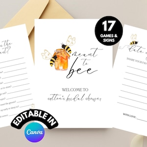 Elle a trouvé son miel jeux de douche nuptiale imprimables, sign to Bee nuptiale de douche signe numérique, mariée à abeille nuptiale de douche signe, A5
