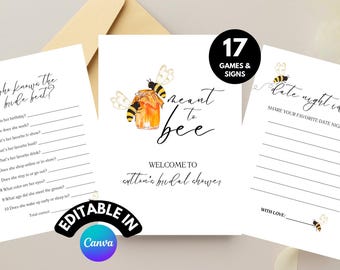 She Found Her Honey Bridal Shower Games Printable, Meant to Bee Bridal Shower Sign Digital, Bride to Bee Bridal Shower Decor, A5