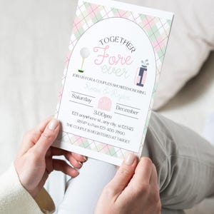 Golf Couples Shower Invitation, Together Fore Ever Golf Partee Bridal Shower, Mastered Love Wedding Shower, Last Swing Before The Ring