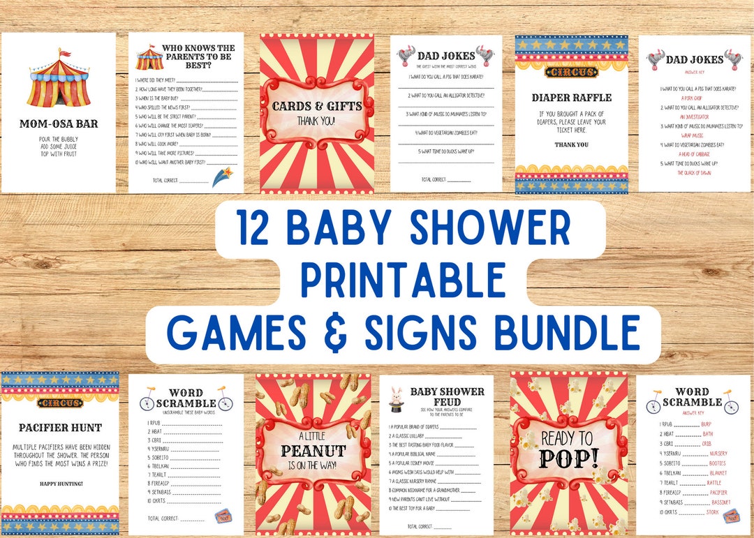 Circus Baby Shower Game Printable, A Little Peanut is on the Way Baby ...