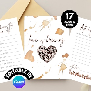 Coffee Bridal Shower Games: Love is Brewing Coffee Wedding Shower, Love You A Latte