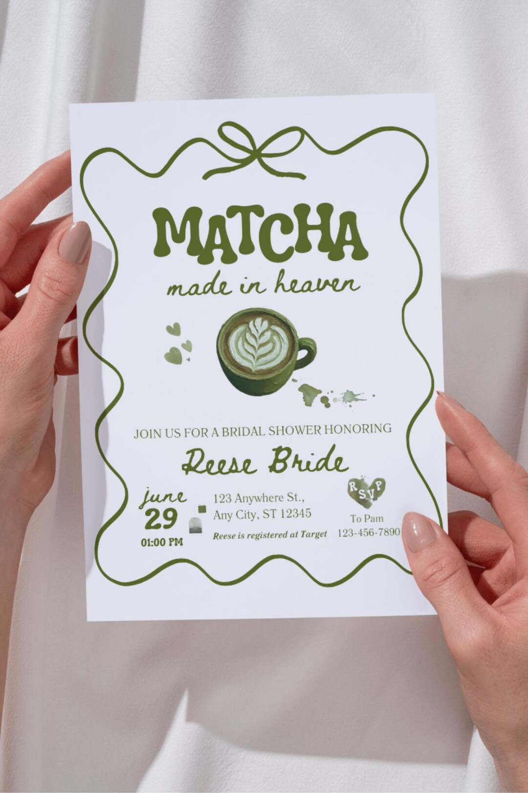 Matcha Made in Heaven Bridal Shower Invitation, Perfect Matcha Wedding ...