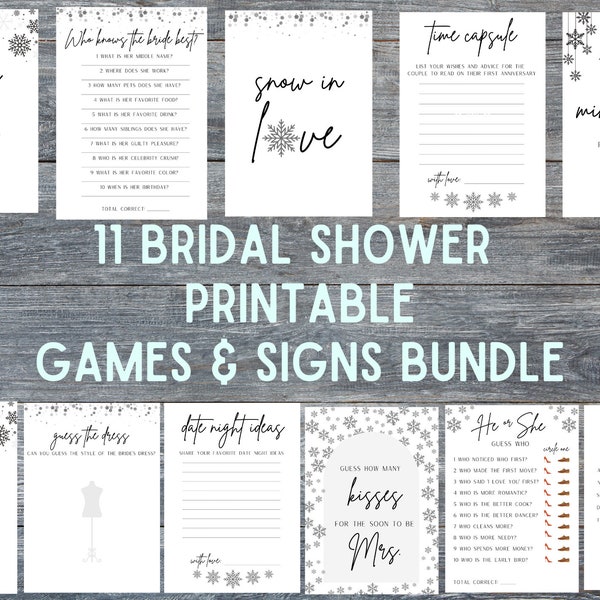 Snow In Love Bridal Shower Game, Snow Bridal Shower Decoration Instant Download, Winter Bridal Shower Sign, Winter Bridal Shower Game, C9