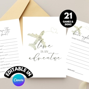 Cartello per la festa nuziale "Viaggio da signorina a signora", Gioco per la festa nuziale "L'avventura attende", Tema per la festa nuziale di coppia in viaggio, Oh, i posti in cui andranno, C6