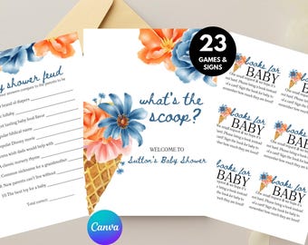 Ice Cream Baby Shower Game: Gender Neutral Sprinkle Decor (Printable PDF)